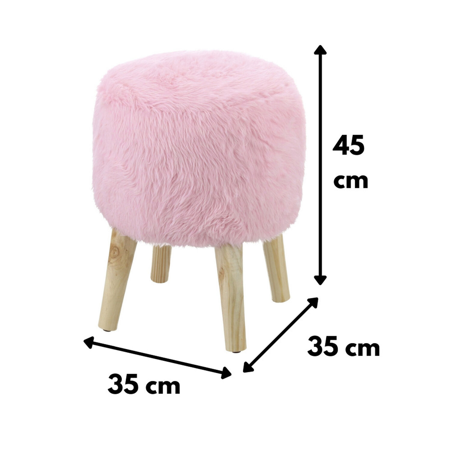 Pouf Bird Rosado Piel Sint&eacute;tica 35x35x45 Cm M&aacute;xima Design image number 3.0