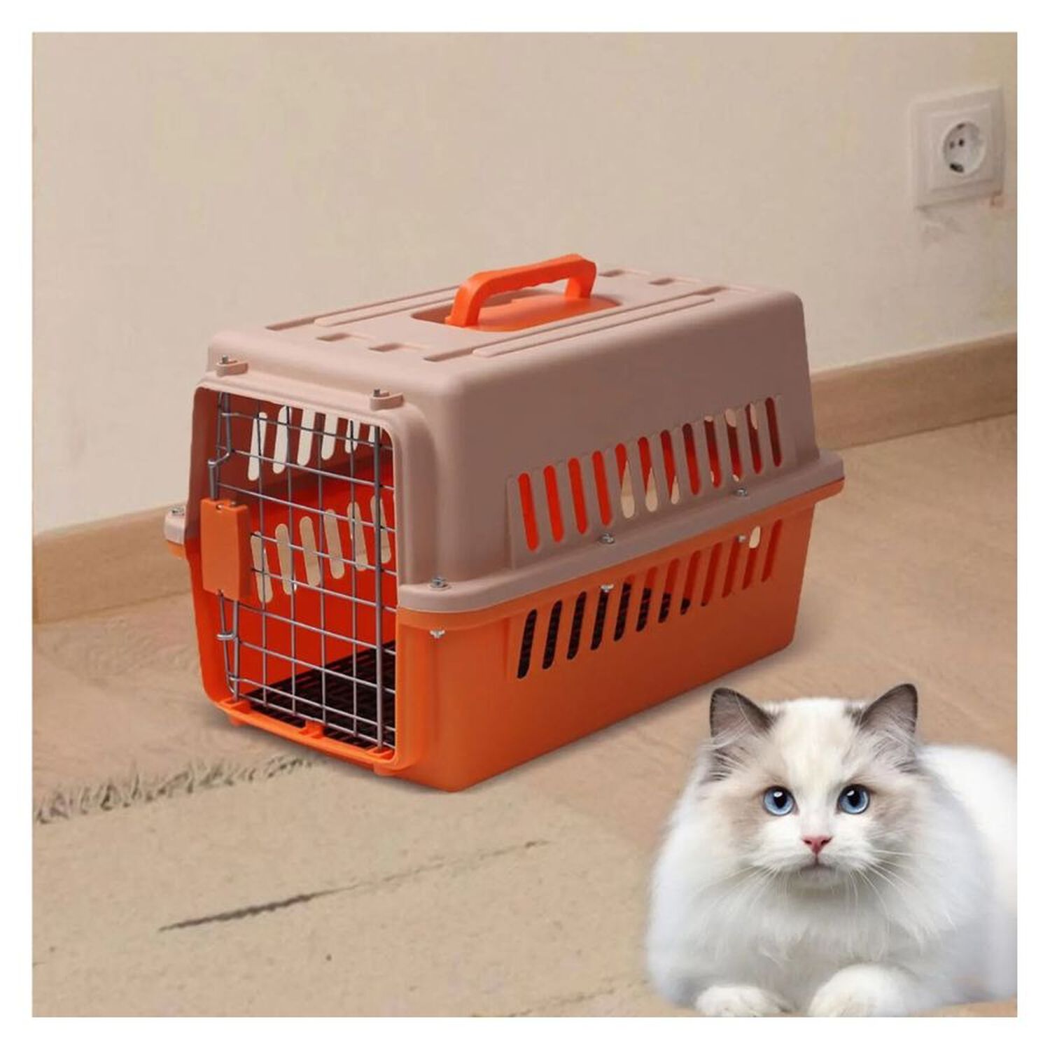 Caja Transportador Perro Canil Jaula Transporte Mascota Gato 48cm image number 3.0