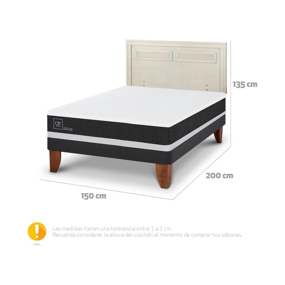 Cama Europea Cic Ortopedic / 2 Plazas / Base Normal + Respaldo image number 5.0