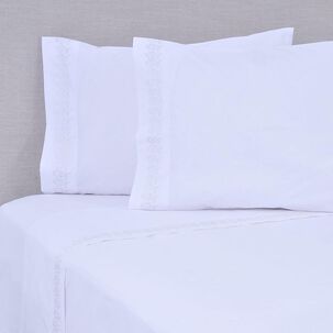 Sabana Bordada 180 Hilos Mashini King Puntos Plata