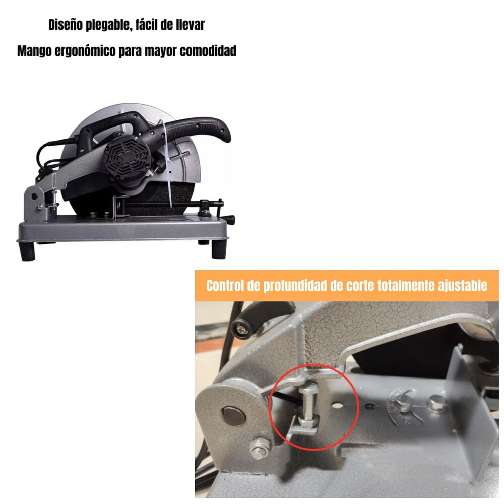 Tronzadora Industrial 14″ 2200w 3800rpm Con Disco G02 Gris image number 3.0