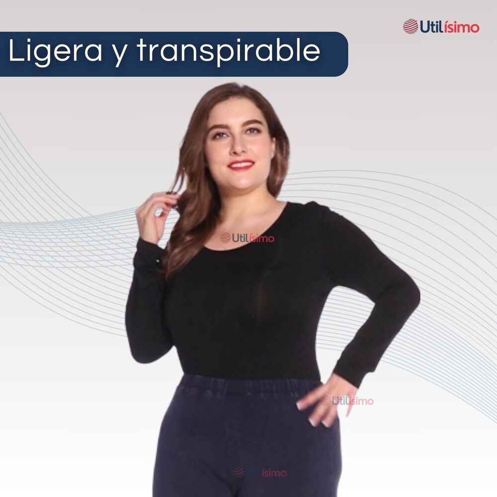 Camiseta Mujer Manga Larga Cuello Redondo Bamb&uacute; Colores Surtido image number 5.0