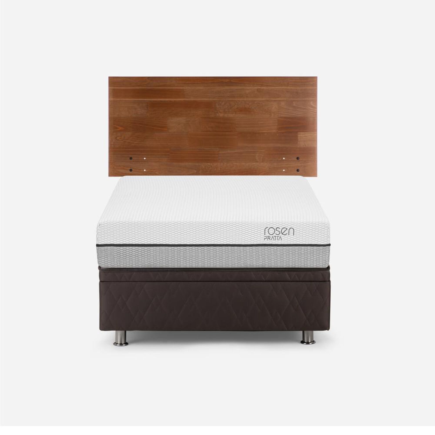 Cama Ba&uacute;l Rosen Pratta / 1 Plaza / Base Normal + Respaldo Tabor Caramelo image number 0.0
