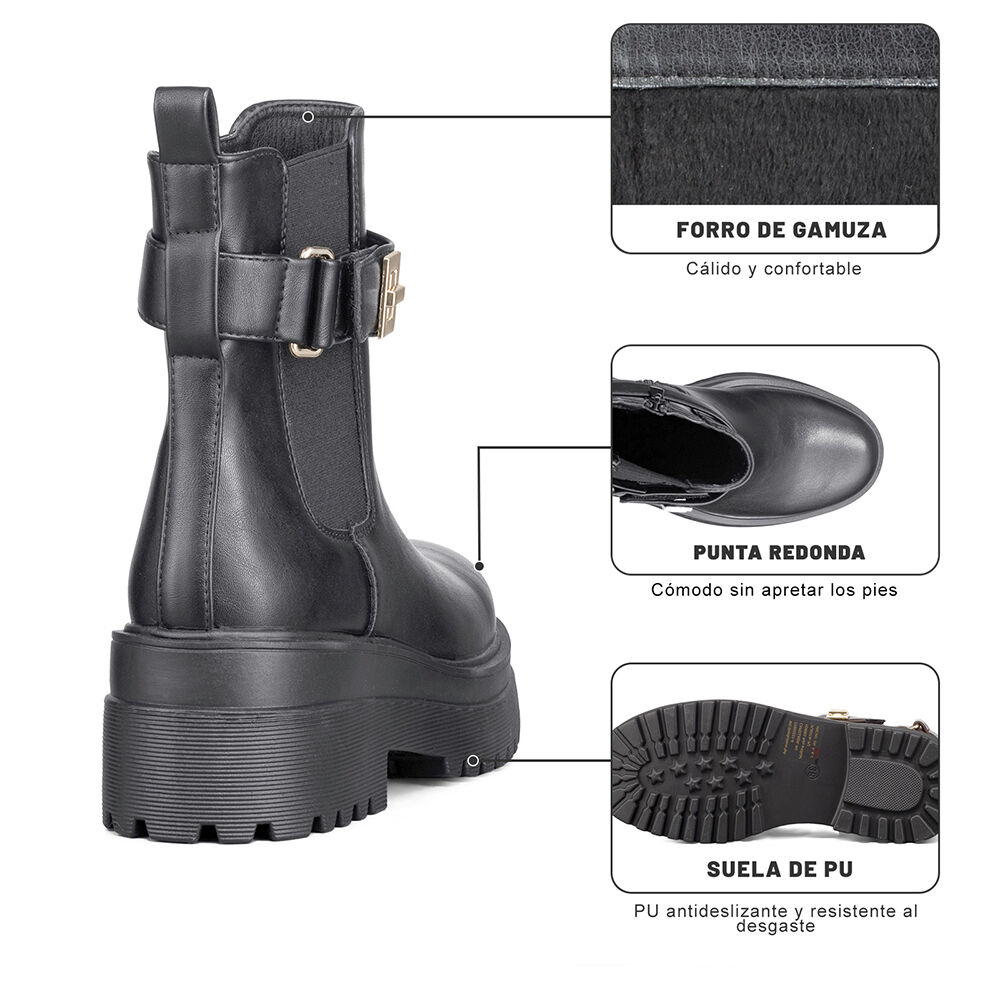 Botin Casual Mujer Eco Cuero Vintage Plataforma Weide Rq81 image number 8.0