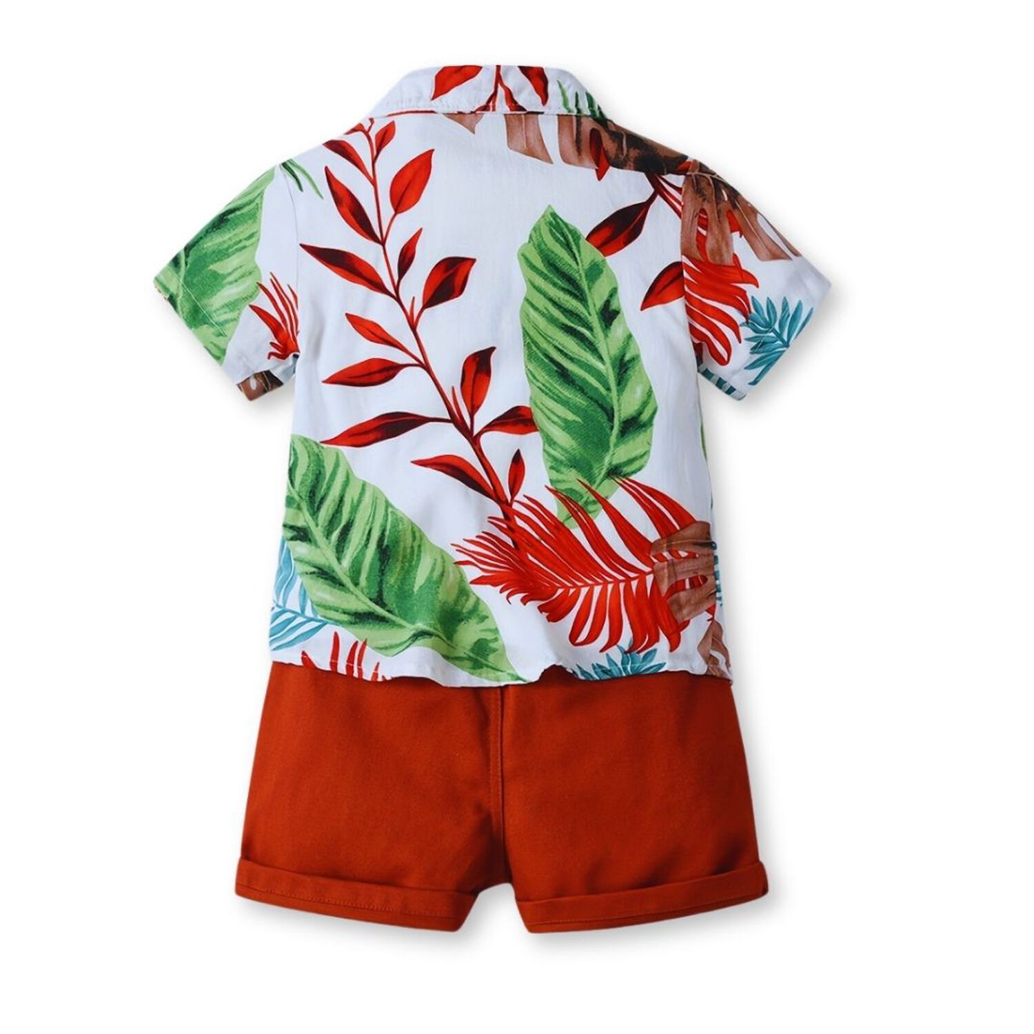 Conjunto De Vestir Hawaiano Manga Corta Ni&ntilde;o 1 A 5 A&ntilde;os Rojo Hawaiano image number 1.0