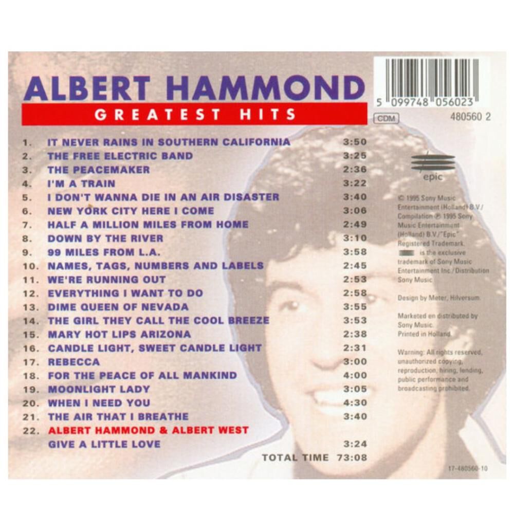 Albert Hammond - Greatest Hits | Cd image number 1.0