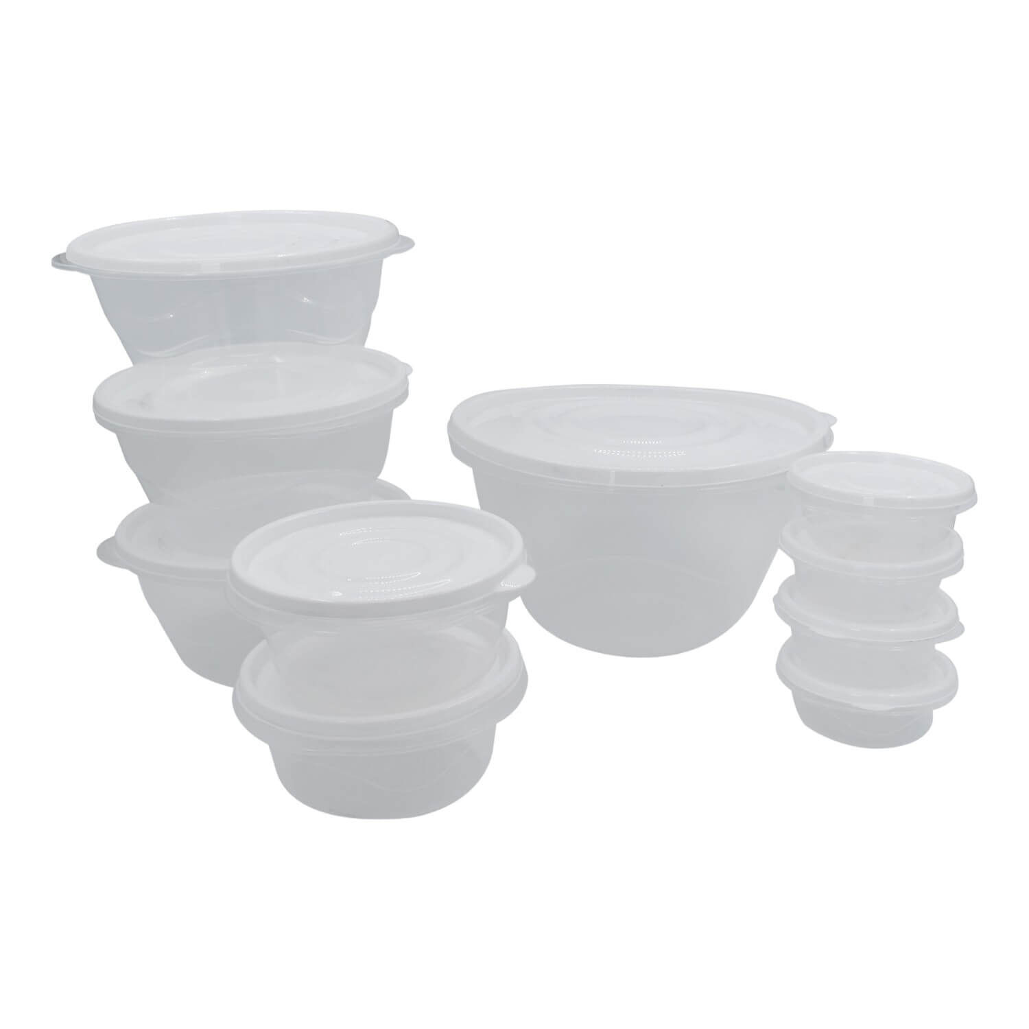 Set De 10 Contenedores De Plastico Tapa Blanca San Bernardo image number 1.0