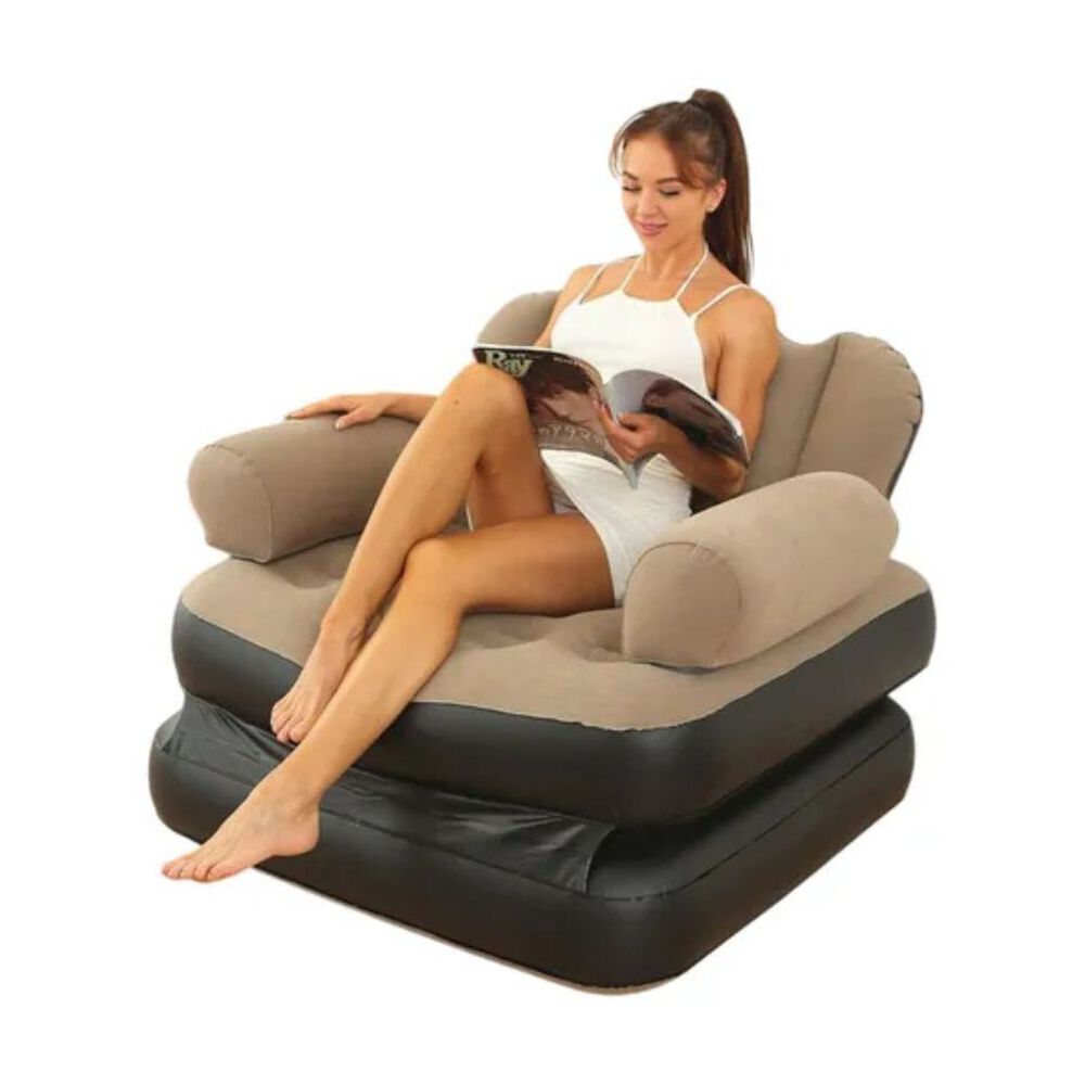 Sillon Puff Sofa Silla Inflable Doble Uso Cama Portable image number 0.0