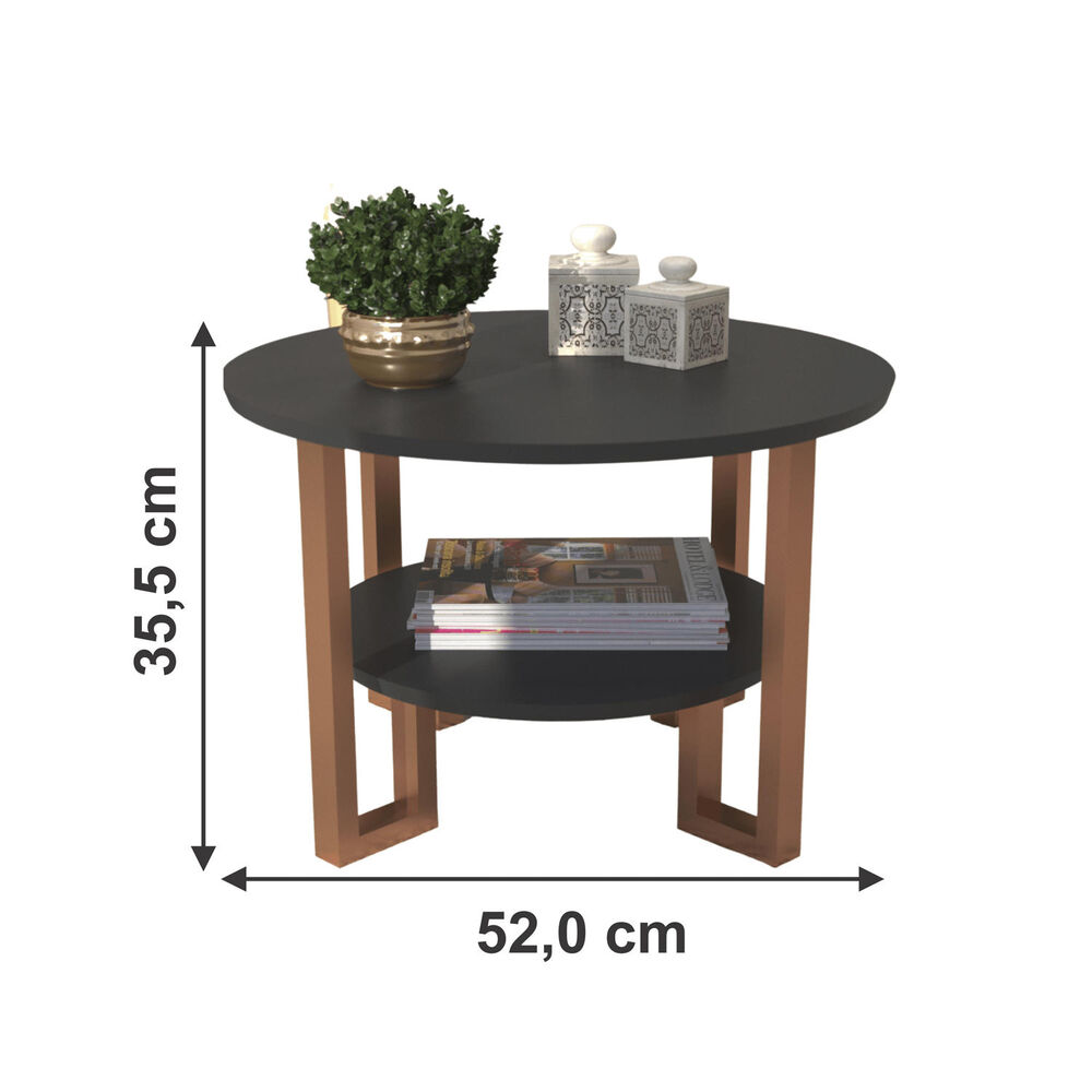 Mesa de centro felini metal negra image number 2.0