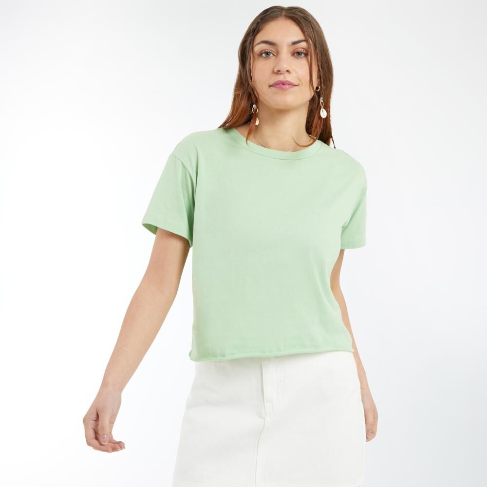 Polera Crop Manga Corta Cuello Redondo Mujer Ocean Pacific image number 0.0