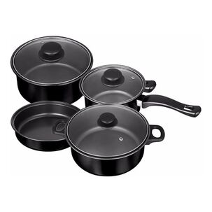 Juego De Ollas Antiadherente 7 Piezas Elegante Negro