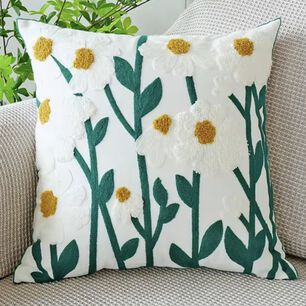 Cojin Bordado 45x45 Cm Margarita