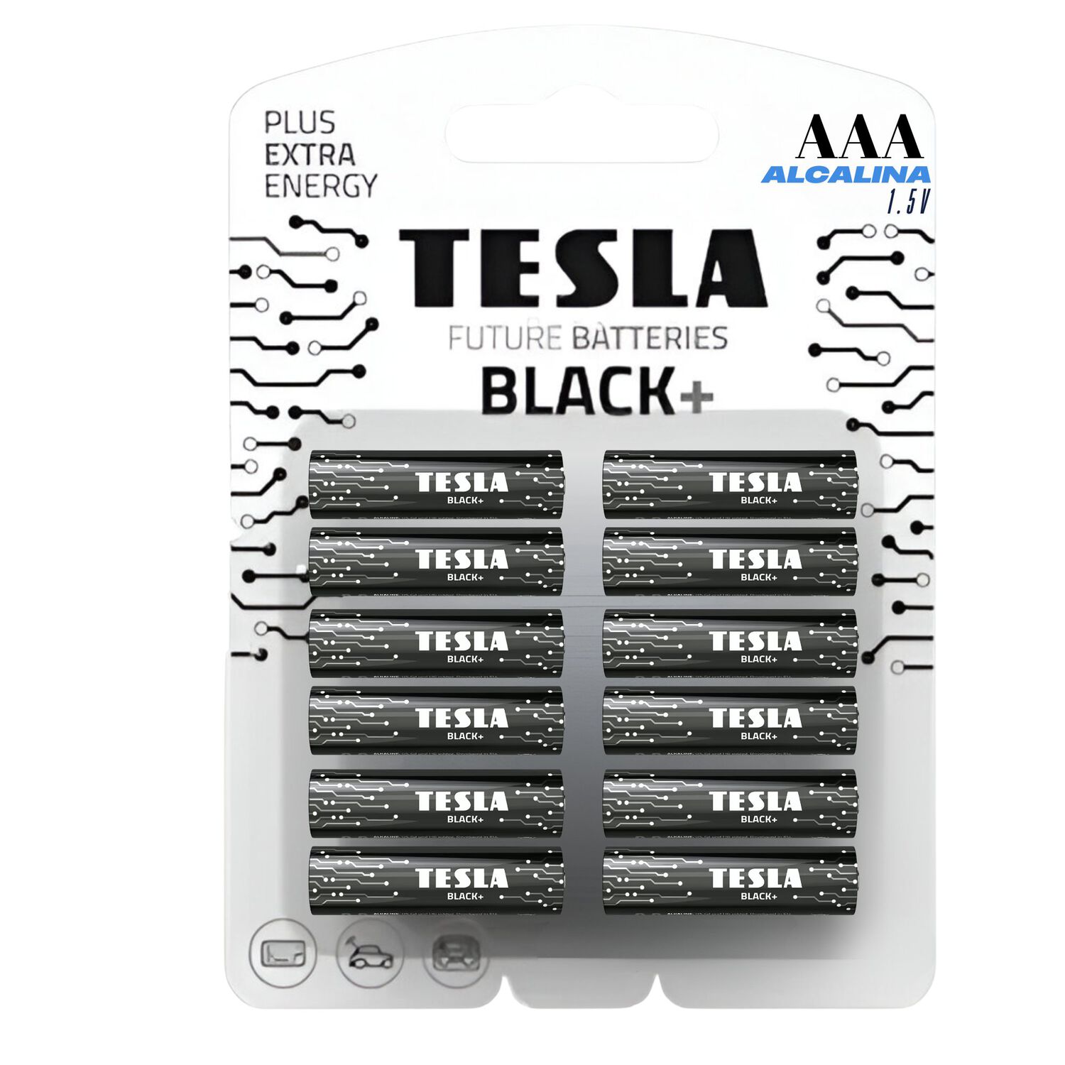 Pack 12 Pilas Tesla Black+ Aaa T-es-013 Alcalina High Power image number 0.0