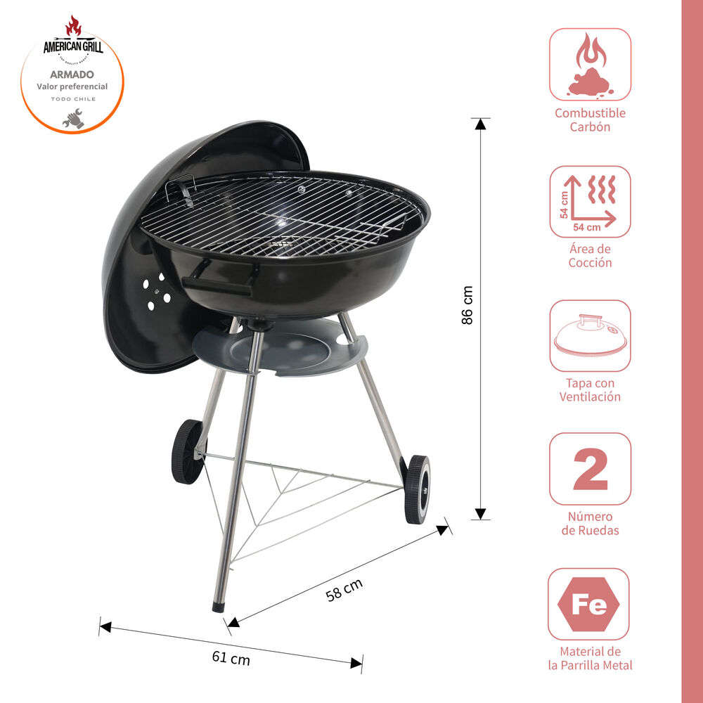 Parrilla A Carbón Kentucky Black image number 1.0