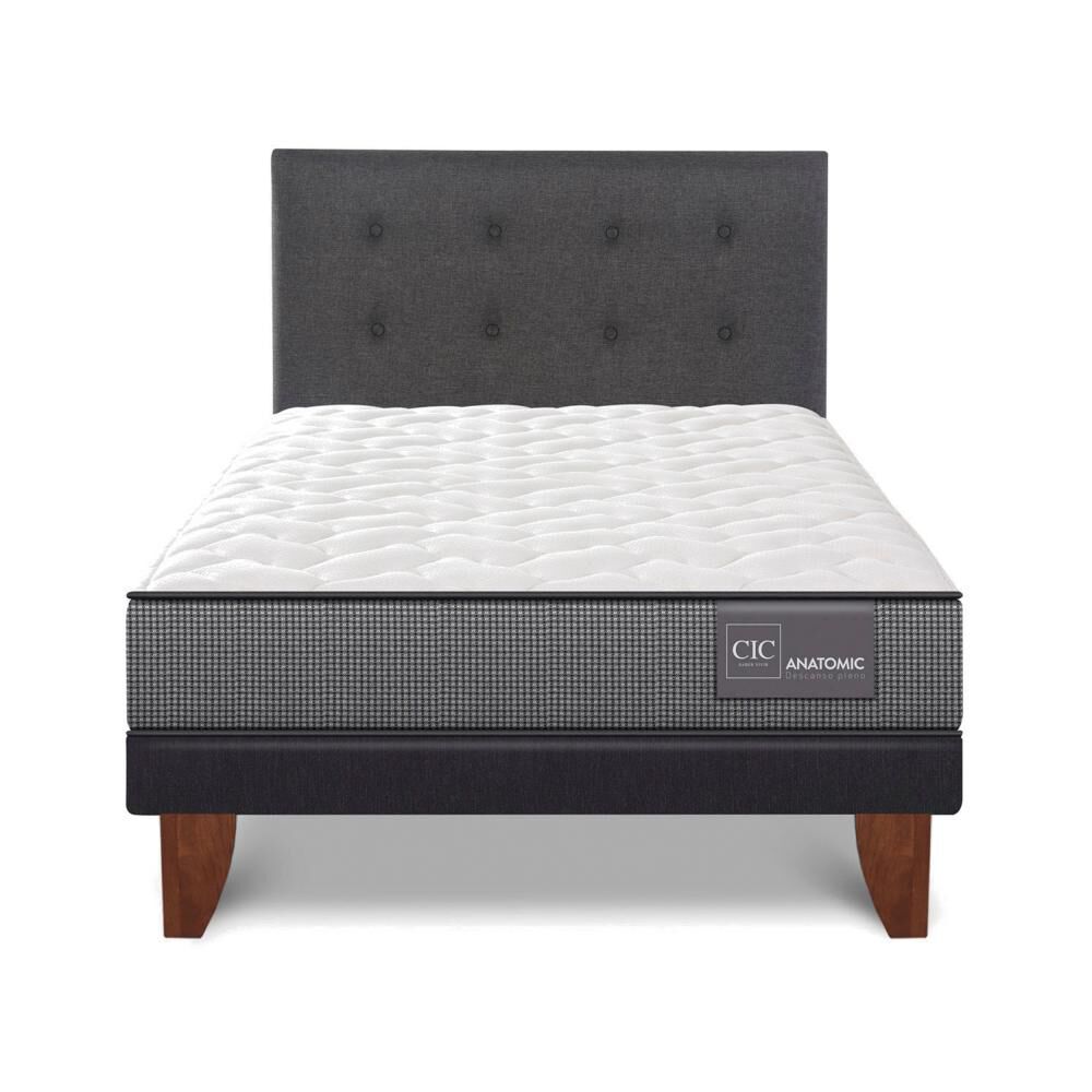 Cama Europea Cic Anatomic / 1.5 Plazas / Base Normal + Respaldo image number 0.0