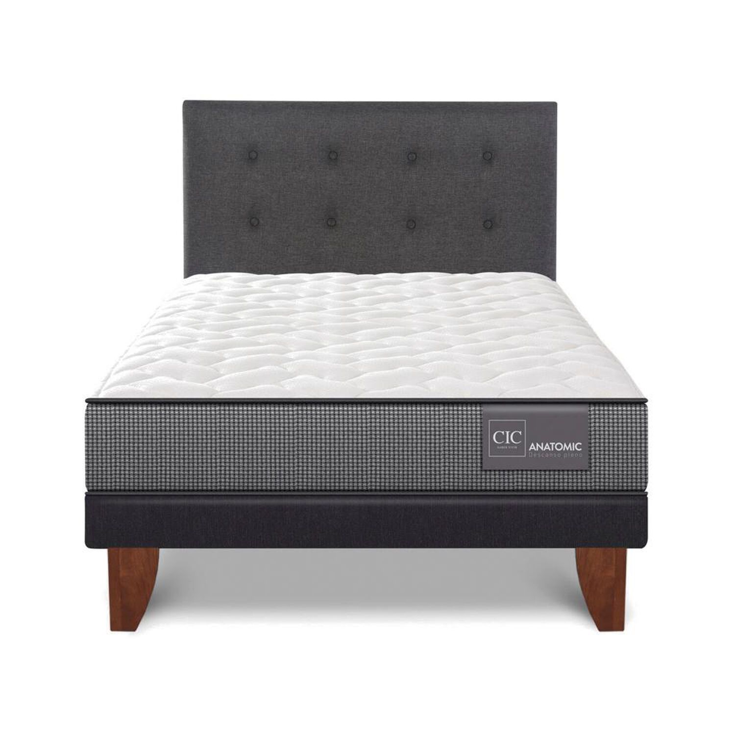 Cama Europea Cic Anatomic / 1.5 Plazas / Base Normal + Respaldo image number 0.0