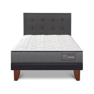 Cama Europea Cic Anatomic / 1.5 Plazas / Base Normal + Respaldo