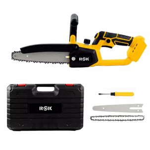 Motosierra Inalámbrica Rok 8" 21v + 2 Baterías Y Cadena