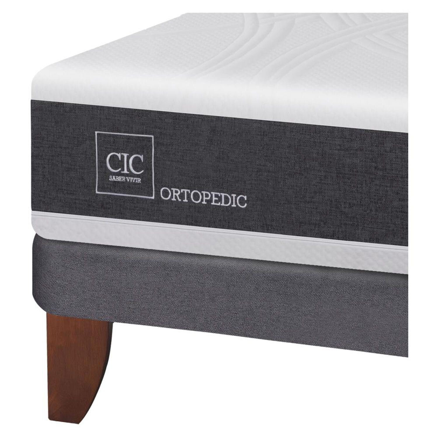 Cama Europea Cic Ortopedic / 2 Plazas / Base Normal + Set De Maderas image number 2.0