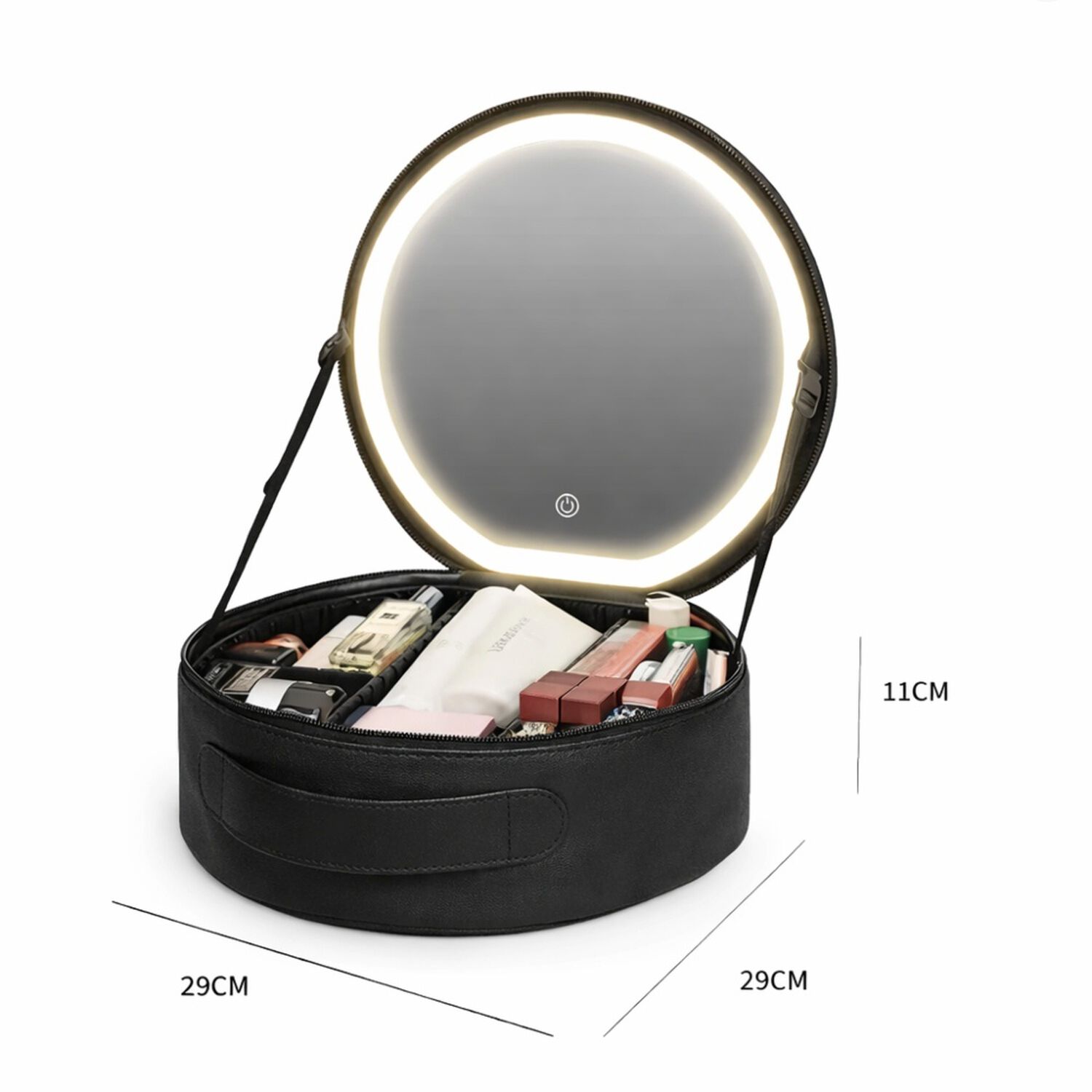 Estuche De Maquillaje Cosmetiquero Espejo Led Porta Brochas image number 2.0