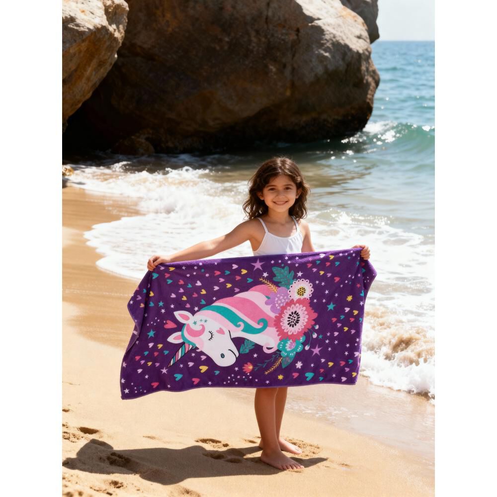 Toalla De Playa Con Bolso Casaideal Kids Dreams / 70 X 140 Cm image number 1.0