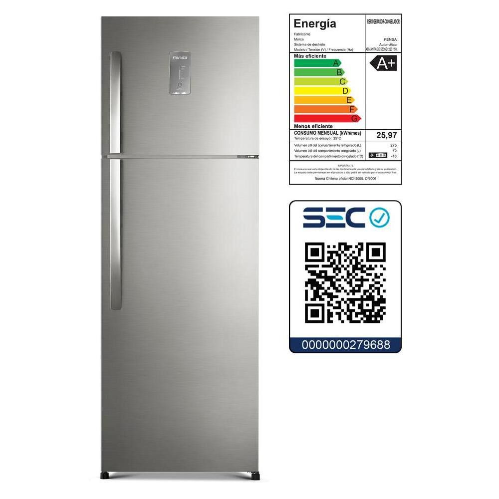Refrigerador Top Freezer Fensa Advantage 5500E / No Frost / 350 Litros / A+ image number 6.0