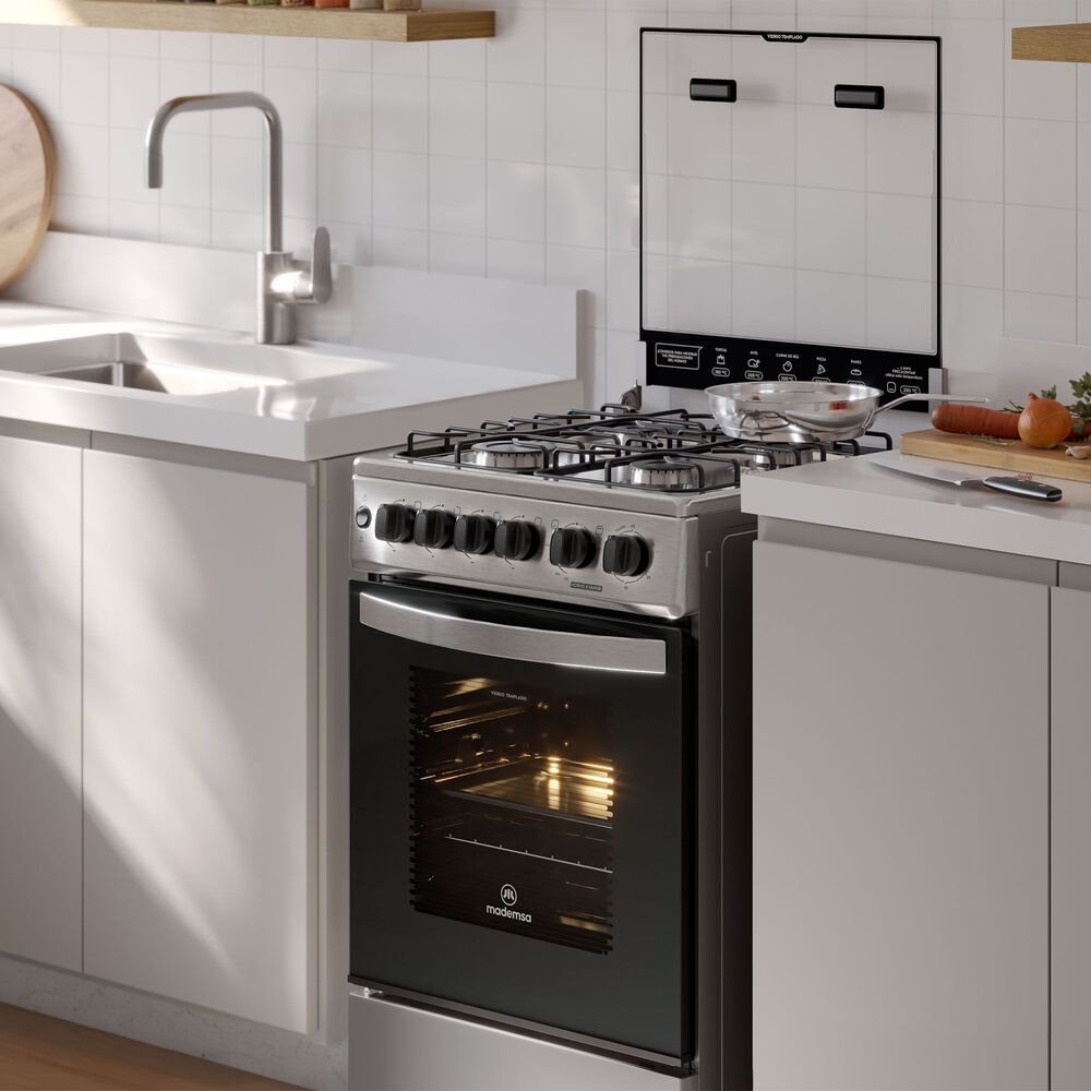 Cocina A Gas 4 Platos Horno Vapor Y Grill Fm4fsc Inox image number 12.0