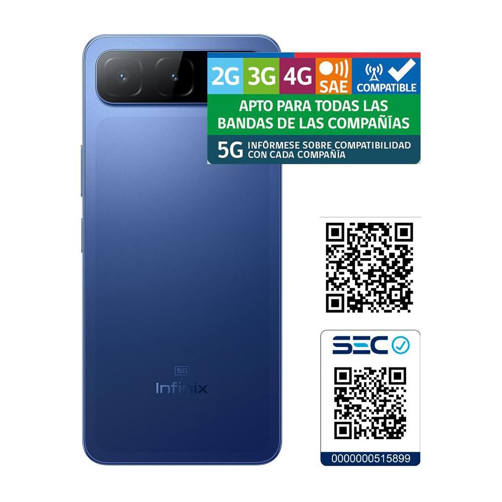 Smartphone Infinix Hot 60i / 5G / 128 GB / Shadow Blue / Liberado image number 4.0