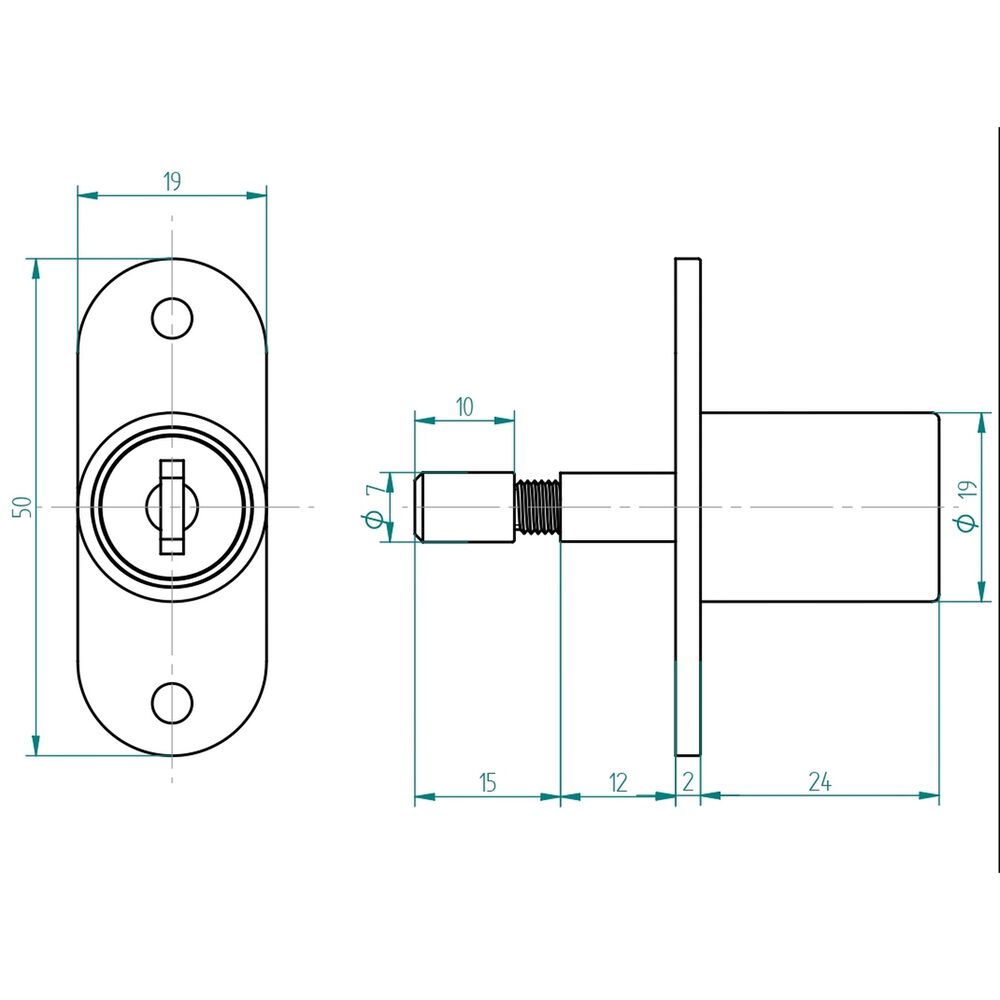Cerradura Para Muebles Odis Corredera 2460-1924 image number 3.0