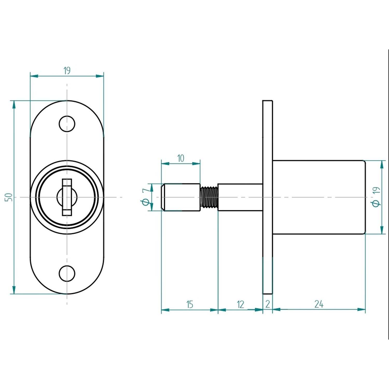 Cerradura Para Muebles Odis Corredera 2460-1924 image number 3.0