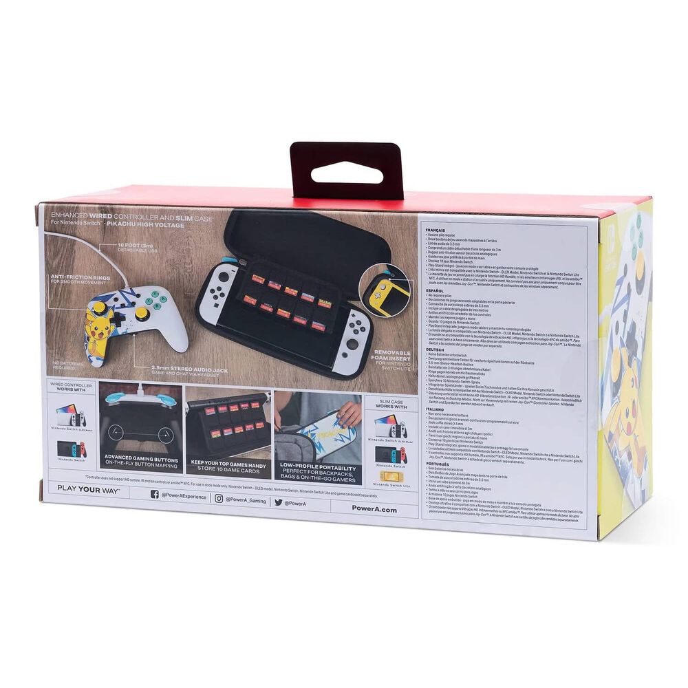 Powera Control Al&aacute;mbrico Y Estuche Slim Case Oficial Pikachu Para Nintendo Switch image number 7.0