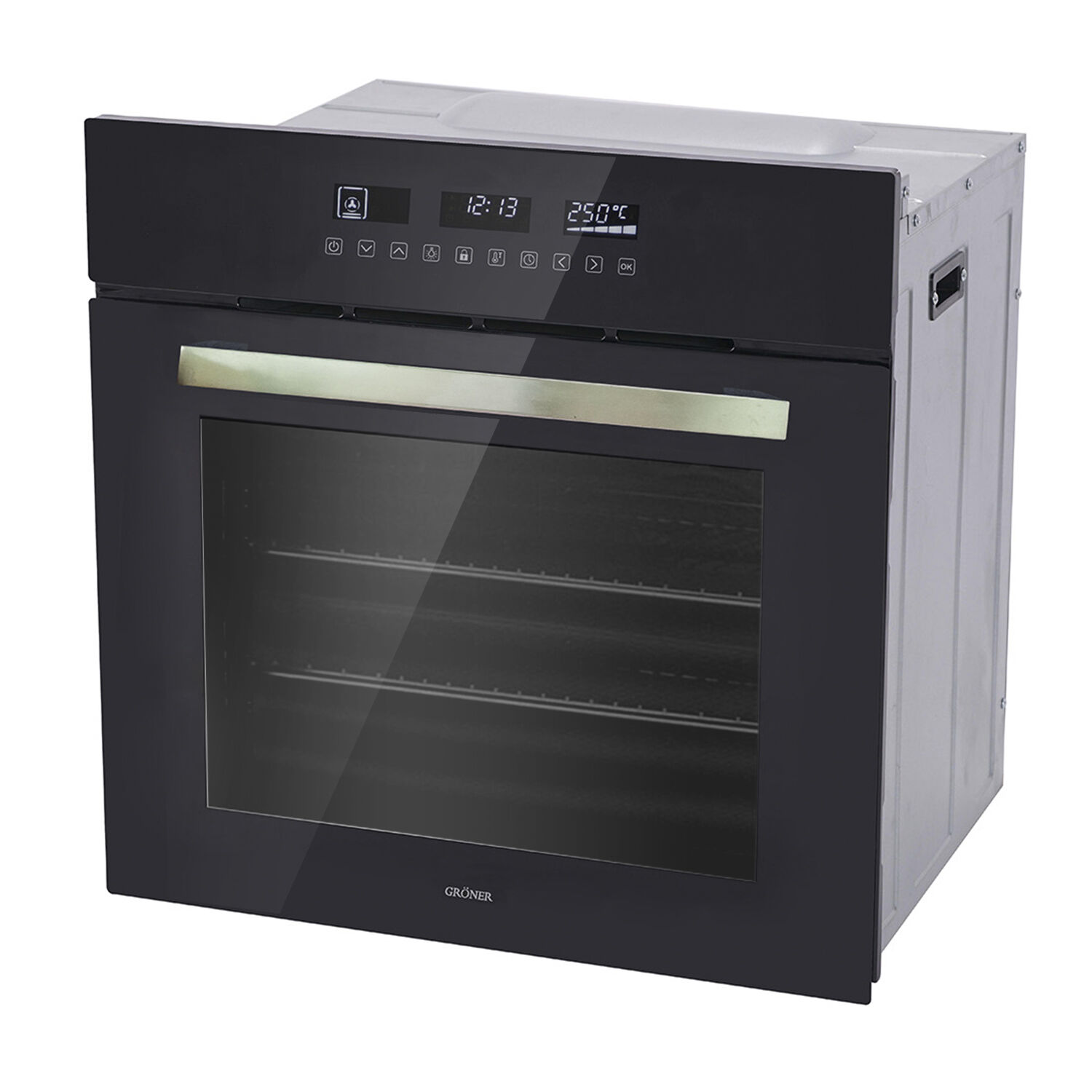 Horno El&eacute;ctrico Empotrable Grner Black Touch Triple Vidrio 10f 59l image number 1.0