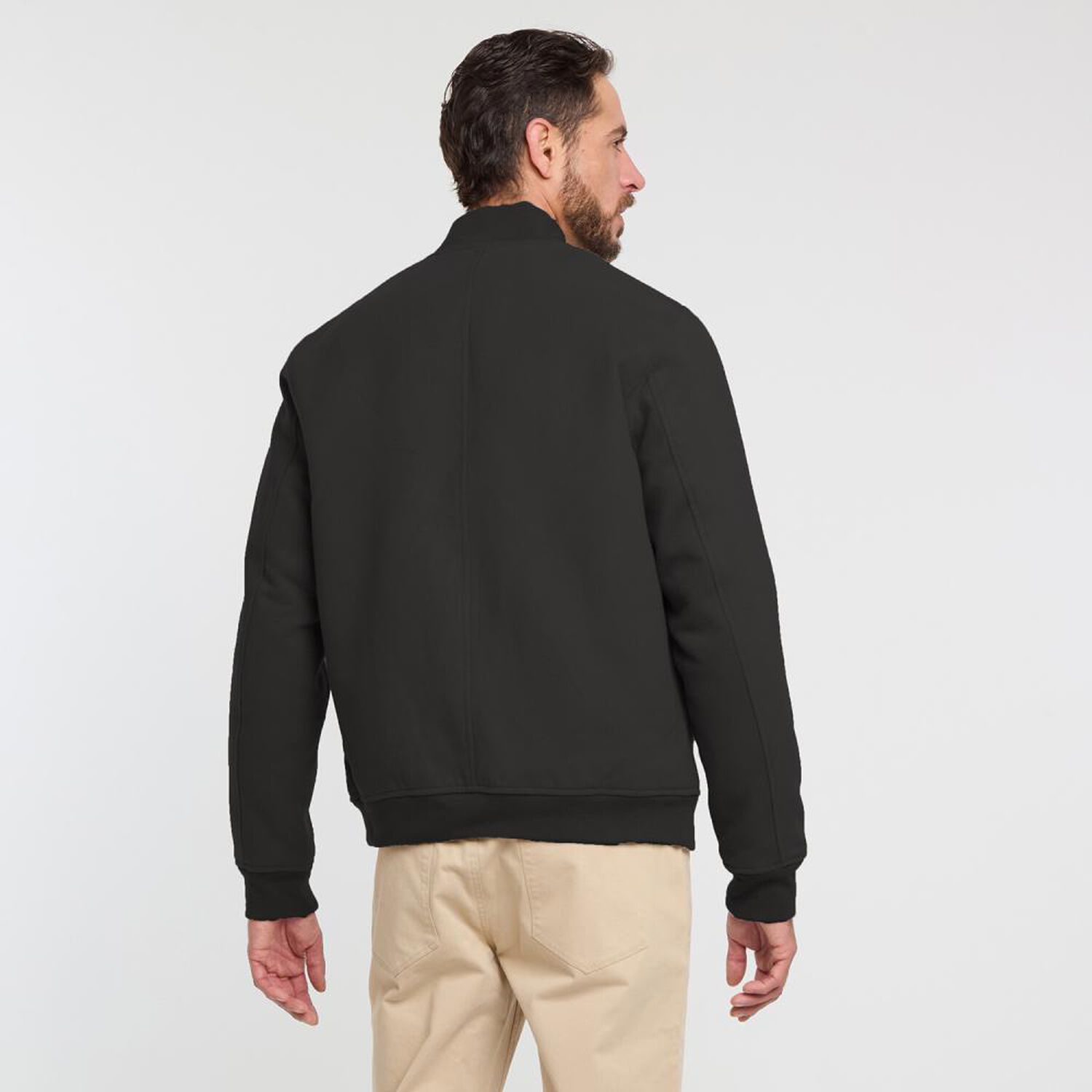 Chaqueta Lisa Slim Cuello Redondo Hombre Az Black image number 1.0