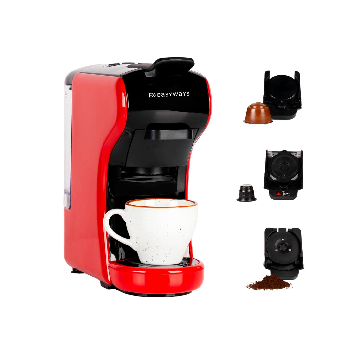 Cafetera C&aacute;psulas Espresso Milano Coffee 3en1 Rojo Easyways image number 0.0