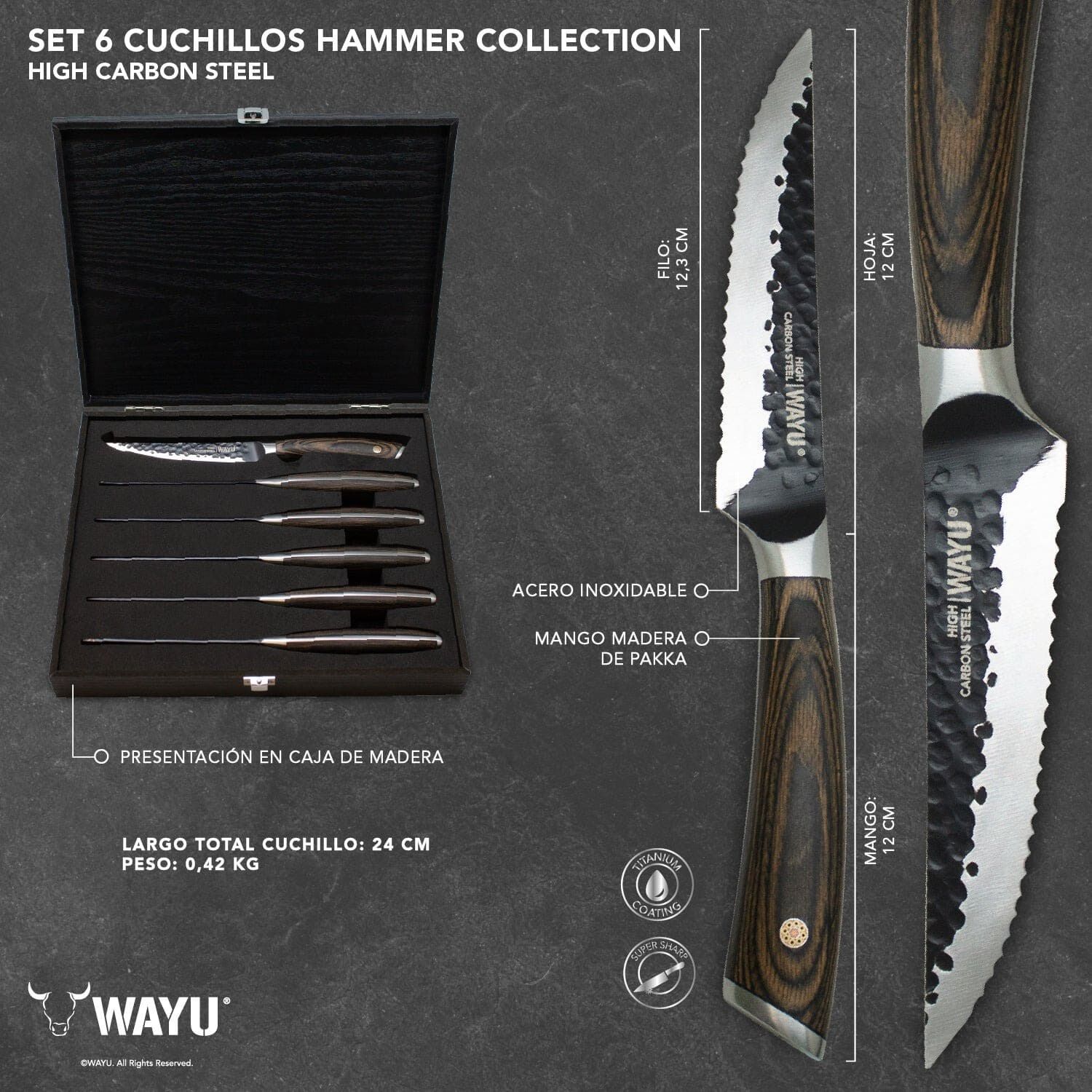 Set 6 Cuchillos Hammer Collection Wayu image number 1.0