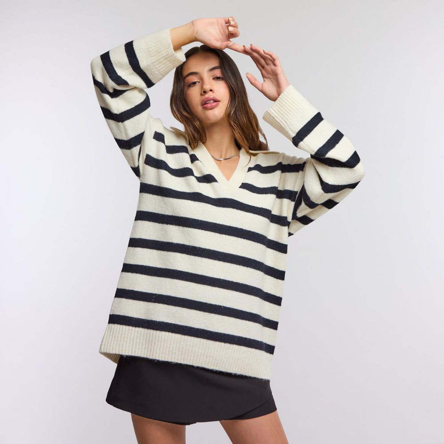 Sweater Rayas Manga Larga Cuello Camisero Mujer Freedom image number 0.0