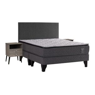 Cama Europea Celta Astral / King / Base Dividida + Respaldo + Almohadas