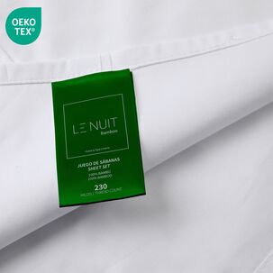 S&aacute;banas 2 Plazas 100% Bamb&uacute; 230 Hilos Essentials Liso Bco Le Nuit