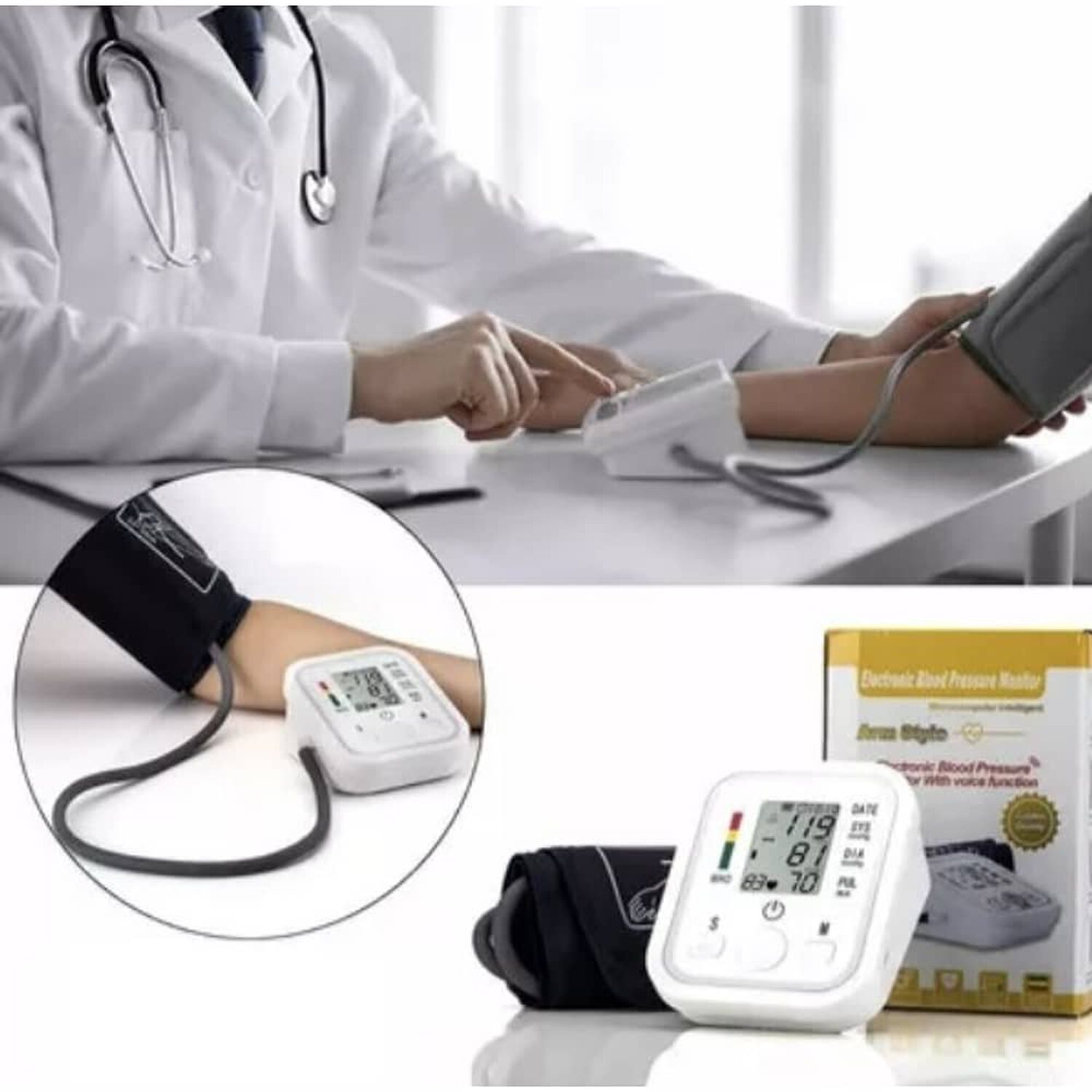 Tensi&oacute;metro Digital De Brazo Medidor Presion Arterial Pulso Color Blanco image number 3.0