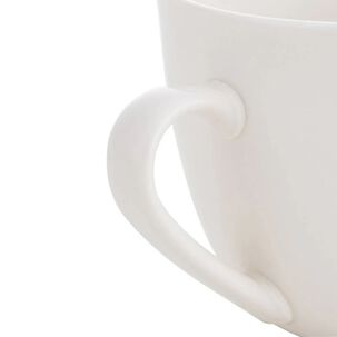 Set 6 Tazas De Te Redonda 260cc Porcelana Blanca Hallen