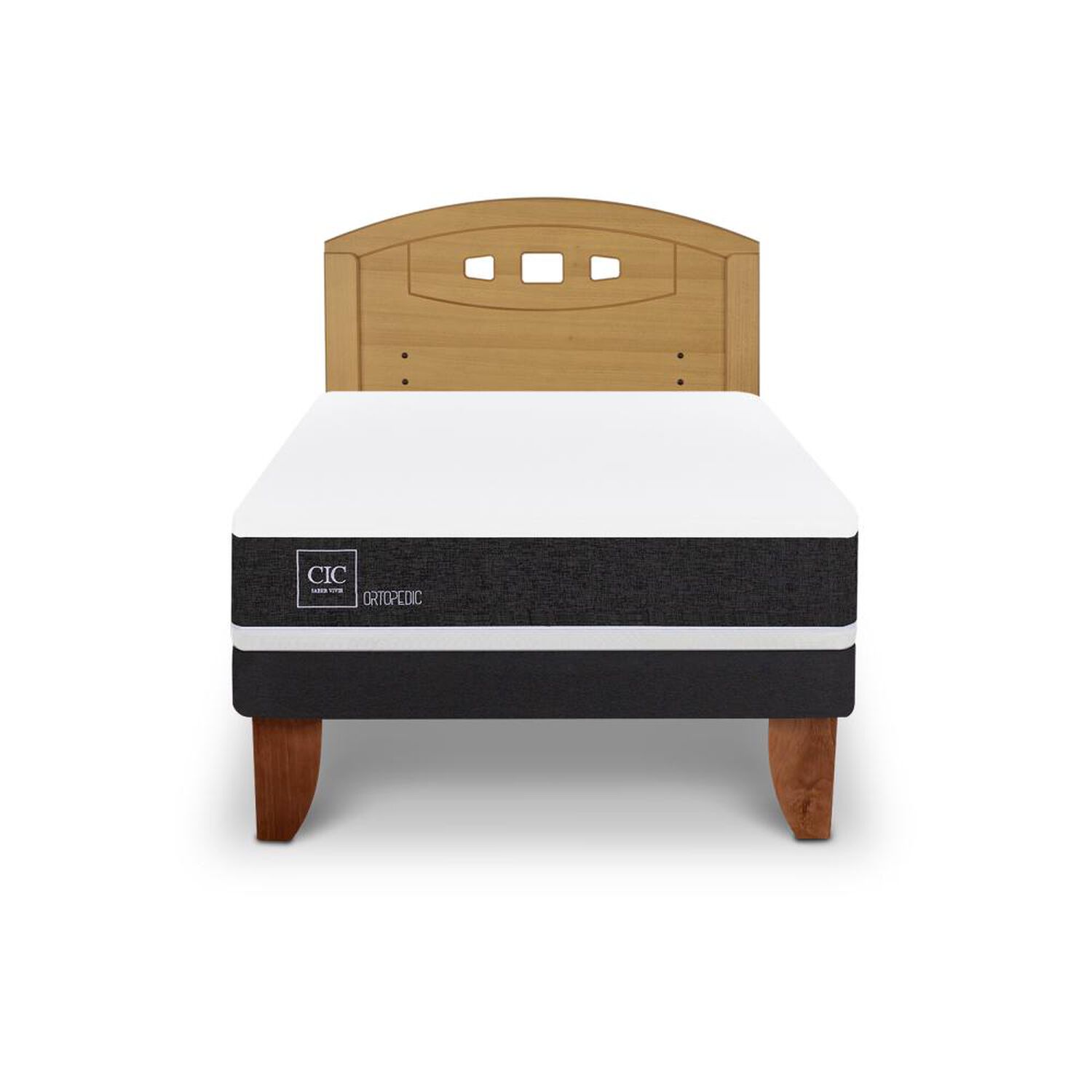 Cama Europea Cic Ortopedic / 1.5 Plazas / Base Normal + Respaldo image number 0.0