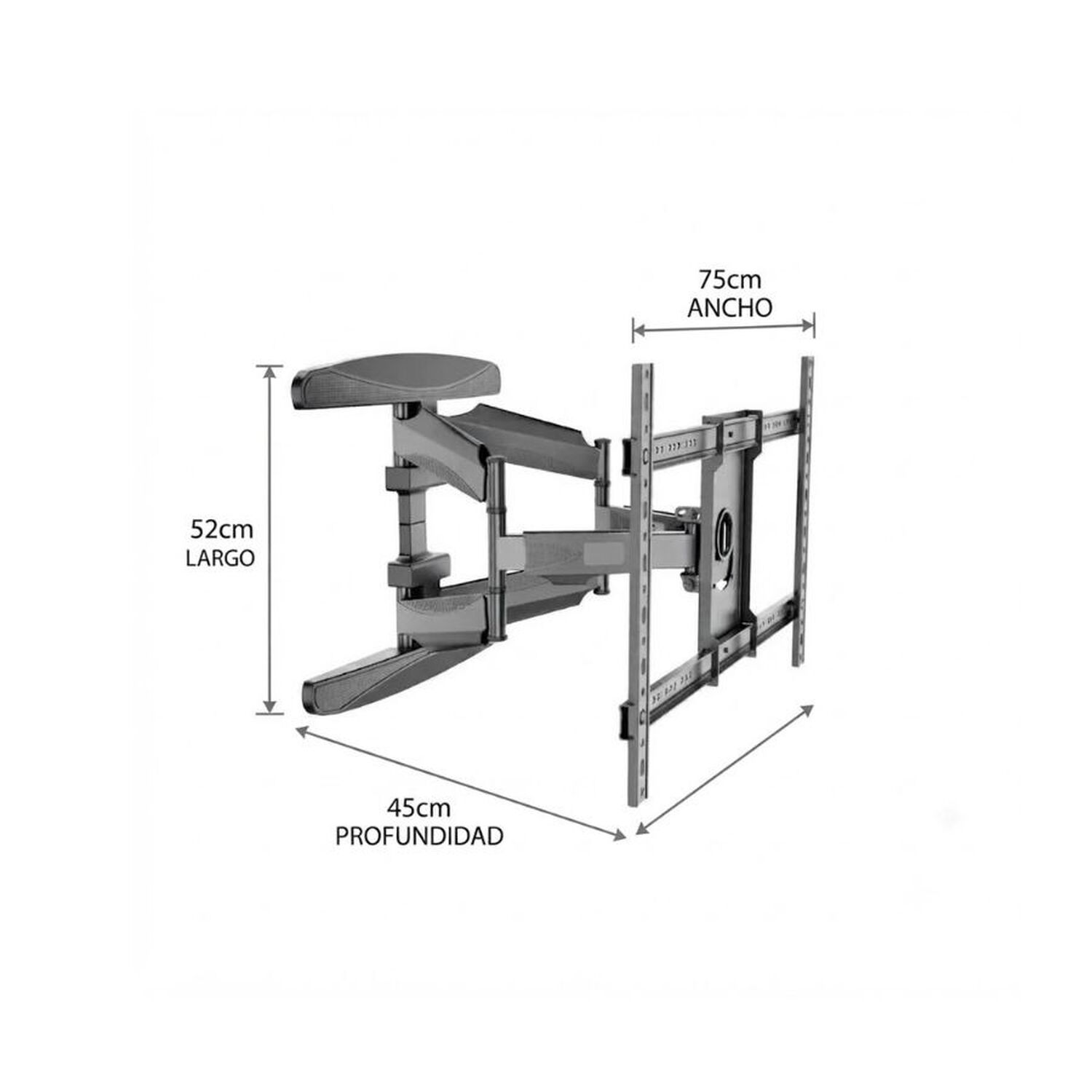 Soporte Tv Full Motion 55 A 85 Pulgadas Brazo Articulado Giratorio Negro image number 6.0