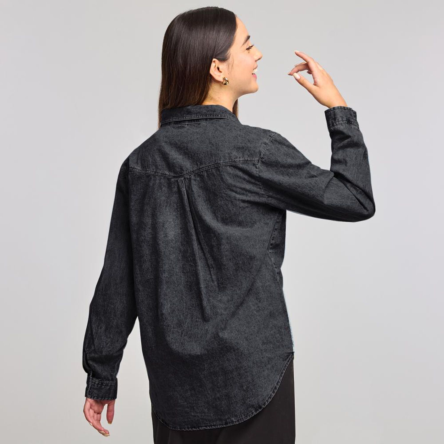 Blusa Denim Manga Larga Cuello Camisero Mujer Freedom image number 1.0