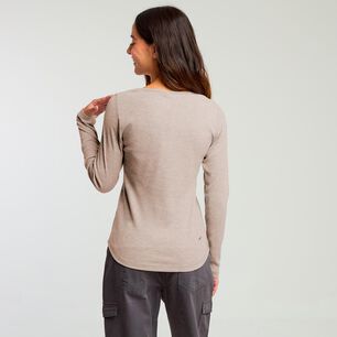 Polera Con Botones Manga Larga Cuello Redondo Mujer Freedom