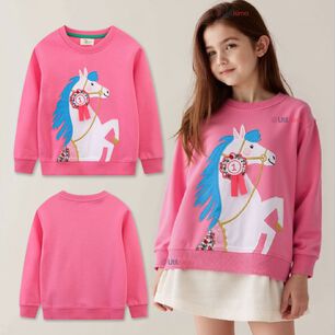 Poler&oacute;n Ni&ntilde;a Manga Larga 100% Algod&oacute;n Fucsia Unicornio