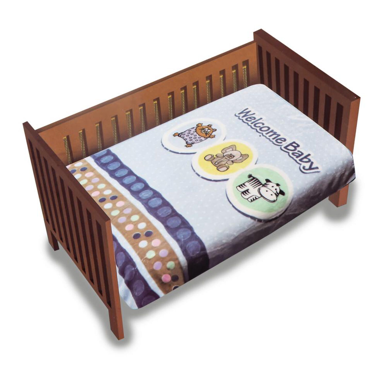 Frazada Reversible Bebesit Animal Celeste image number 3.0