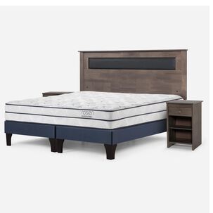 Cama Europea Rosen Autonomy Sky / 2 Plazas / Base Dividida + Set De Maderas