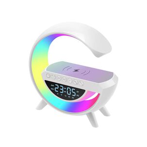 Lámpara Cargador Reloj Parlante Inteligente Smartphone Blanco