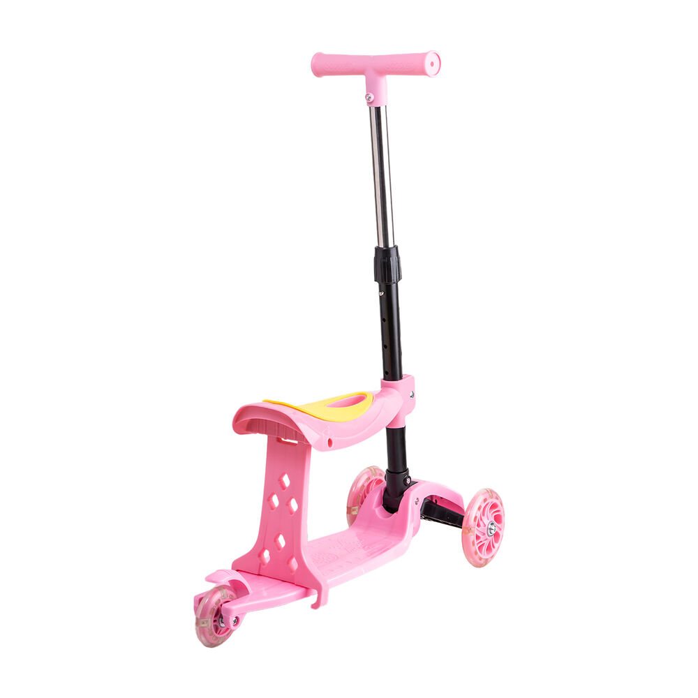 Scooter Monopatín 2 En 1 Con Asiento Niña Plegable Xt04 Rosa image number 4.0