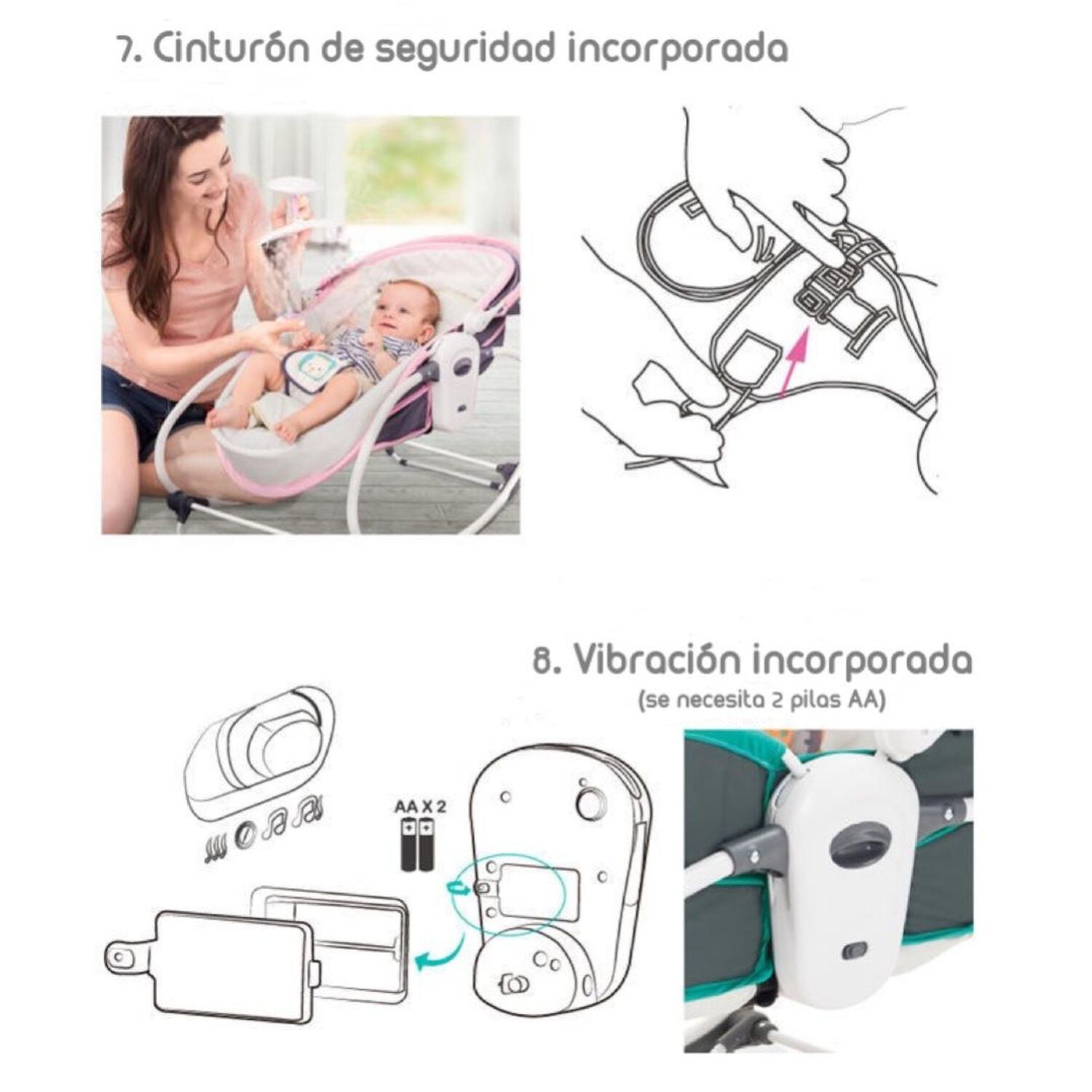 Cuna Mois&eacute;s 5 En 1 Con Vibraci&oacute;n Mosquitero Cozy Rosada image number 4.0